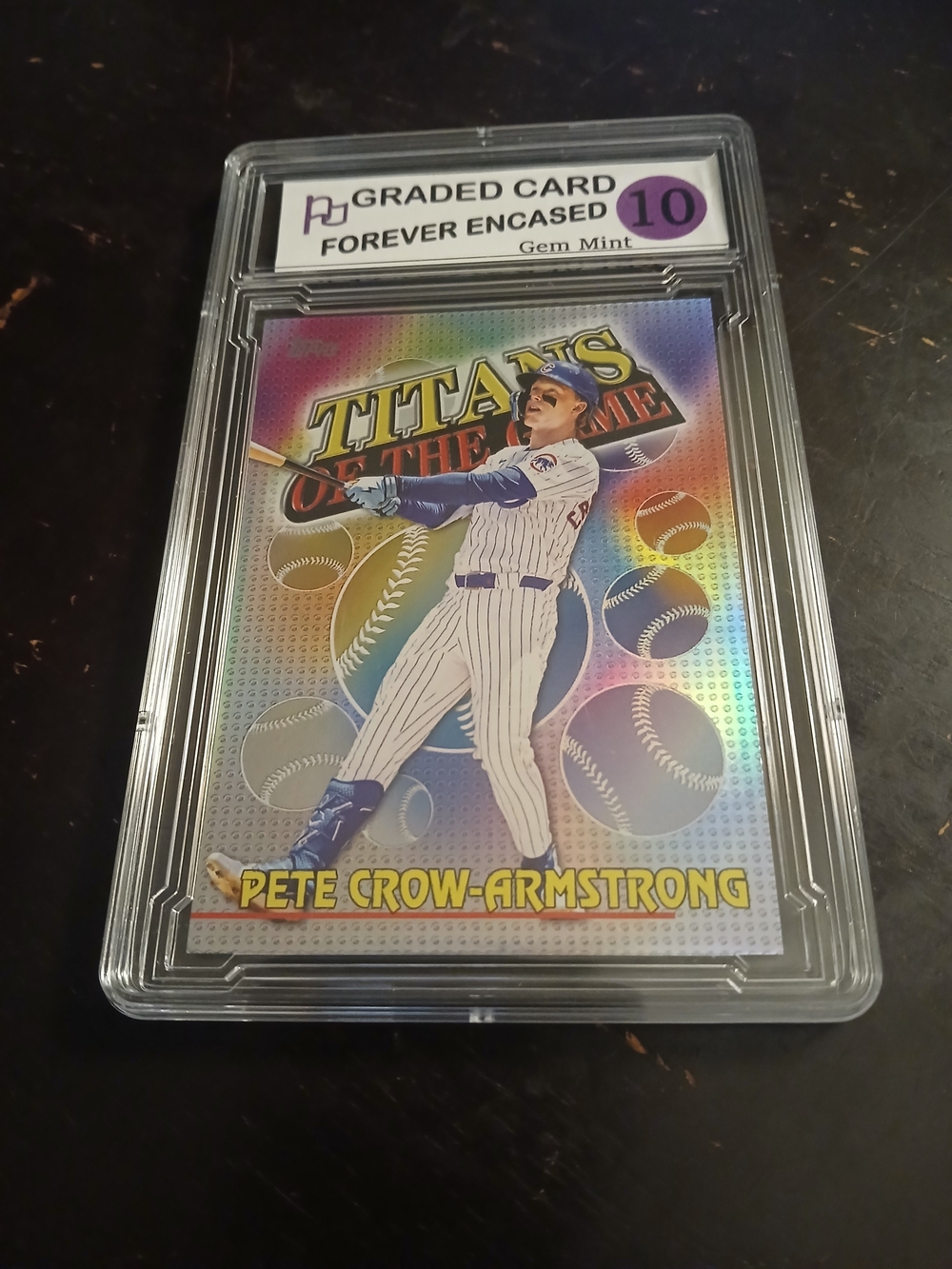 Pete Crow-Armstrong Titans Of The Game Holographic Rainbow Gem Mint 10